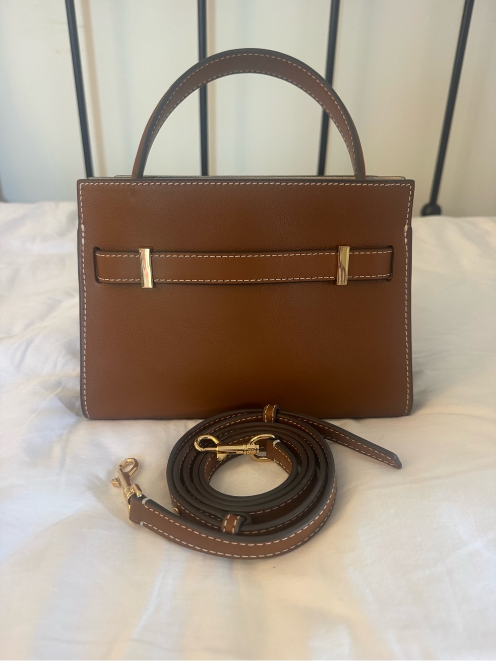 Tory Burch Petite Lee Radziwill Double Bag-Aged Tan- new design - Picture 3 of 12